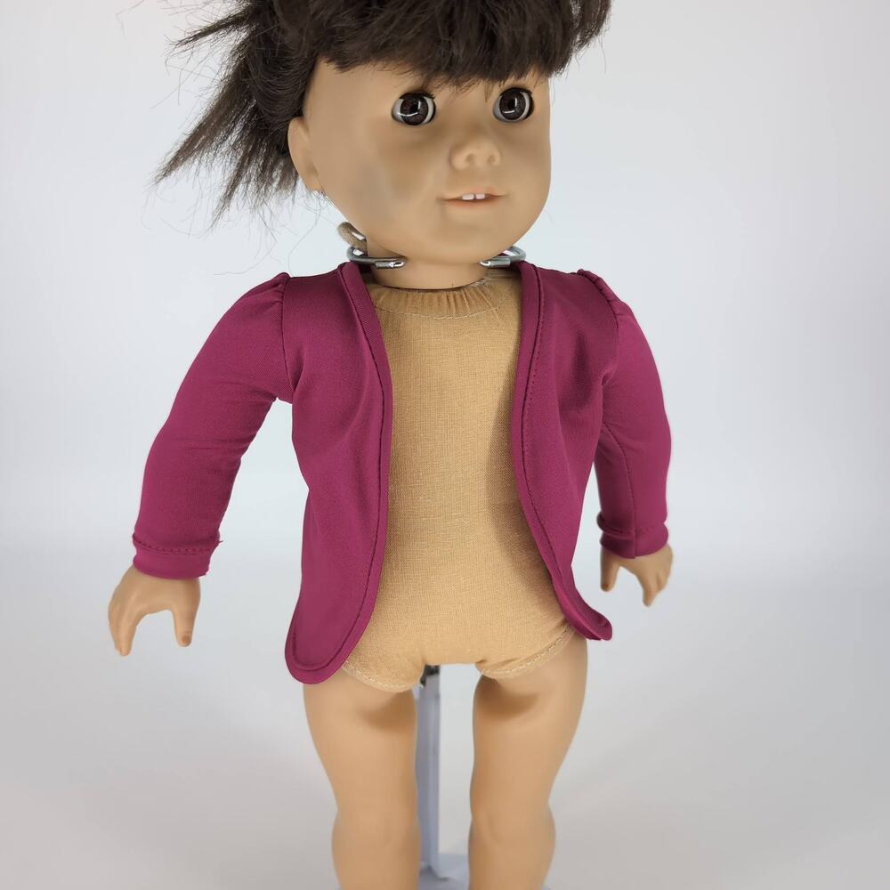 Unbranded Magenta Pink Doll Top Open Face Long Sleeve Jacket for 18" Dolls - GUC